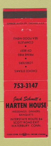 Matchbook Cover - Jack Schmitt's Harten House Waterbury CT RED
