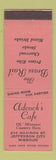 Matchbook Cover - Adcock's Cafe Jefferson City MO