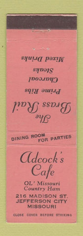 Matchbook Cover - Adcock's Cafe Jefferson City MO