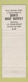 Matchbook Cover - Don's Beef Buffet Tecumseh MI
