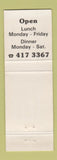 Matchbook Cover - Murphy's Restaurant Collingwood Australia