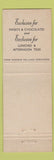 Matchbook Cover - The Grotto Northgate Chester U K