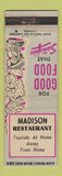 Matchbook Cover - Madison Restaurant