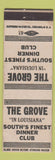 Matchbook Cover - The Grove Dinner Club LA