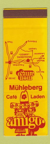 Matchbook Cover - Amigo Cafe Laden Muhleberg Switzerland SAMPLE