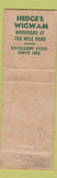 Matchbook Cover - Hedge's Wigwam Detroit MI CREASES