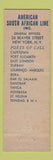 Matchbook Cover - American South African Line Freight Cruise Ships