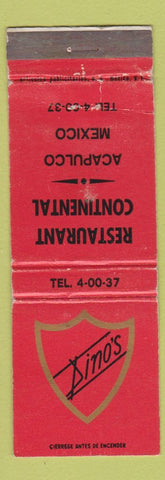 Matchbook Cover - Dino's Restaurant Acapulco Mexico