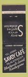 Matchbook Cover - Savoy Cafe Blackpool England