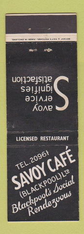 Matchbook Cover - Savoy Cafe Blackpool England
