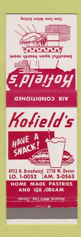 Matchbook Cover - Kofield's Restaurant Chicago IL
