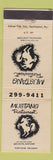 Matchbook Cover - Mustang Restaurant Lexington KY