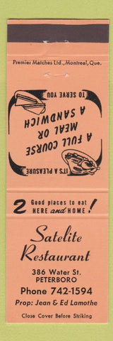 Matchbook Cover - Satelite Restaurant Peterboro ON