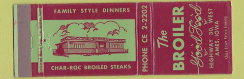 Matchbook Cover - The Broiler Restaurant Ames IA