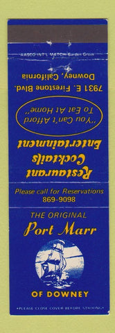 Matchbook Cover - Port Marr Downey CA restaurant