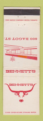Matchbook Cover - Bennett's Kingston ON