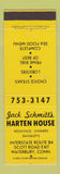 Matchbook Cover - Jack Schmitt's Harten House Waterbury CT YELLOW