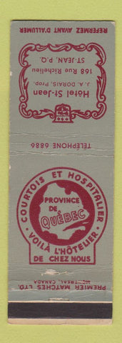 Matchbook Cover - Hotel St Jean QC WEAR