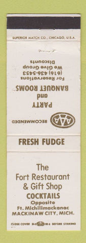 Matchbook Cover - Fort Restaurant Gift Shop Mackinaw City MI