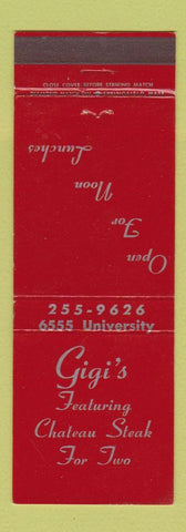 Matchbook Cover - Gigi's Restaurant