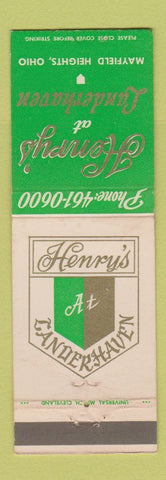 Matchbook Cover - Henry's at Landerhaven Mayfield Heights OH