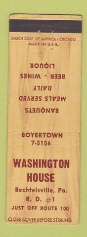 Matchbook Cover - Washington House Bechtelsville PA