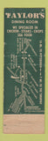 Matchbook Cover - Taylor's Restaurant East McKeesport PA WEAR