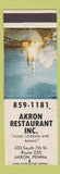 Matchbook Cover - Akron Restaurant Akron PA WEAR