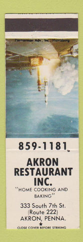 Matchbook Cover - Akron Restaurant Akron PA WEAR