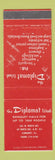 Matchbook Cover - Diplomat West Restaurant Elmhurst IL