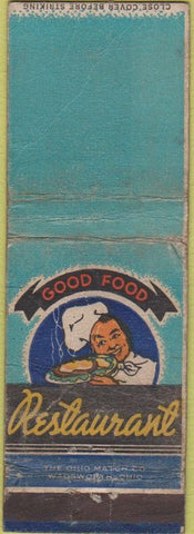 Matchbook Cover - Good Food Restaurant BLANK WORN