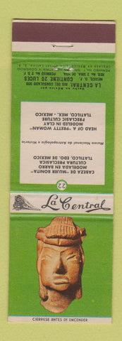 Matchbook Cover - La Central Railroad Mexico Preclasic Culture Tlatilco