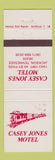 Matchbook Cover - Casey Jones Motel Jackson TN