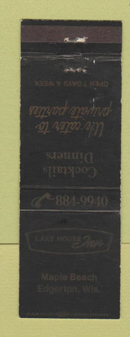 Matchbook Cover - Lake Hosue Inn Maple Beach Edgerton WI