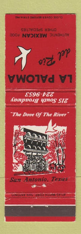 Matchbook Cover - La Paloma Del Rio Mexican Restaurant San Antonio TX