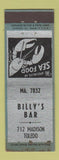 Matchbook Cover - Billy's Bar Toledo OH ADVANCE