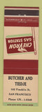 Matchbook Cover - Chevron oil gas Butcher Tiedje San Francisco CA
