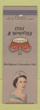 Matchbook Cover - Queen Elizabeth Coronation 1953 Canada