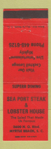 Matchbook Cover - Sea Port Steak Lobster House Myrtle Beach SC WEAR