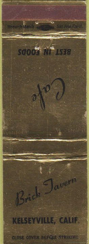 Matchbook Cover - Brick Tavern Kelseyville CA