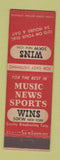 Matchbook Cover - WINS Radio New York City Sports Yankees Baseball Football