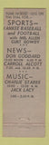 Matchbook Cover - WINS Radio New York City Sports Yankees Baseball Football