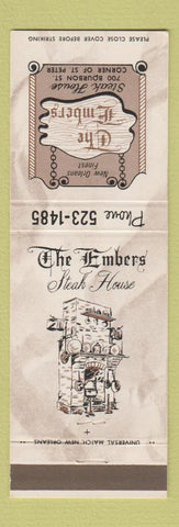 Matchbook Cover - The Embers Steak House New Orleans LA