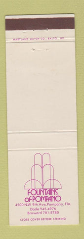 Matchbook Cover - Fountains of Pompano FL