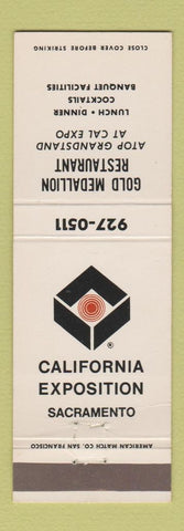 Matchbook Cover - Gold Medallion Restaurant Sacramento CA California Expo