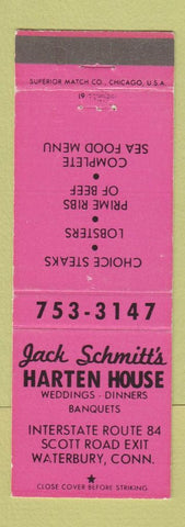 Matchbook Cover - Jack Schmitt's Harten House Waterbury CT PINK