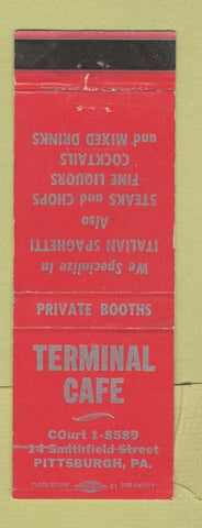 Matchbook Cover - Terminal Cafe Pittsburgh PA WEAR