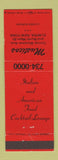 Matchbook Cover - Musticos Restaurant Italian Elmira NY