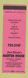 Matchbook Cover - Jack Schmitt's Harten House Waterbury CT PINK