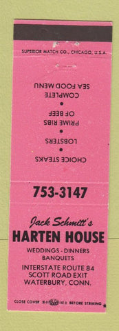 Matchbook Cover - Jack Schmitt's Harten House Waterbury CT PINK